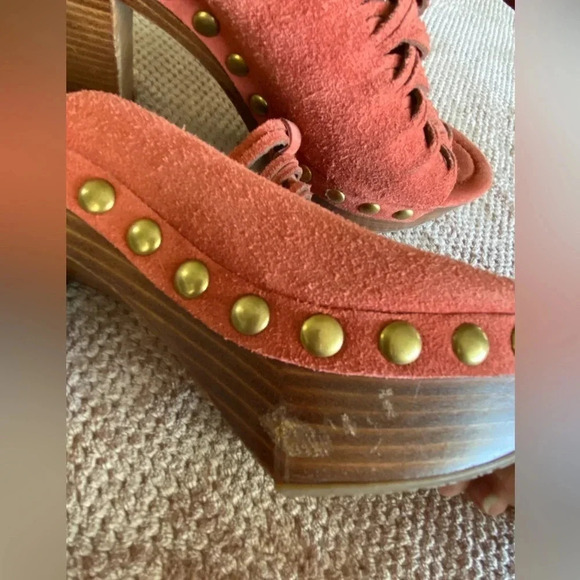 MICHAEL Michael Kors Westley Open Toe leather mule chunky heel platform Size 8 - Picture 2 of 10